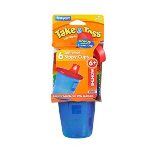 The First Years Take and Toss Spill-Proof Sippy Cup, Assorted, Pack of 6