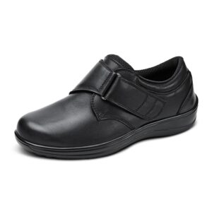 orthofeet women's orthopedic black leather arcadia casual shoes, size 9 wide