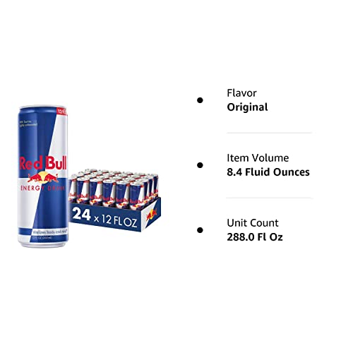 Red Bull Energy Drink, 12 Fl Oz, 24 Cans