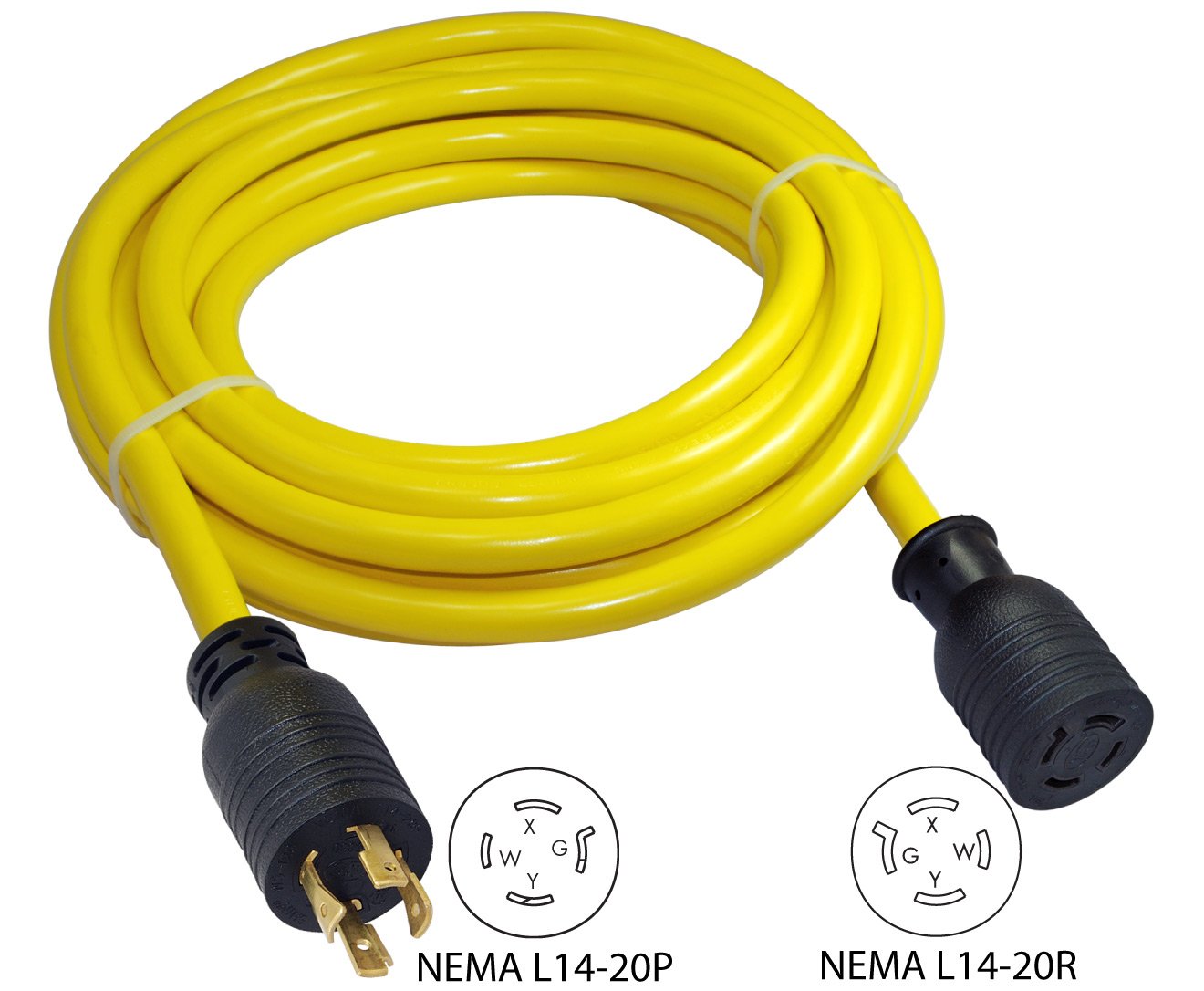 Conntek 20592 Extra-Heavy Duty L14-20 Generator Cord Yellow 50 - Feet