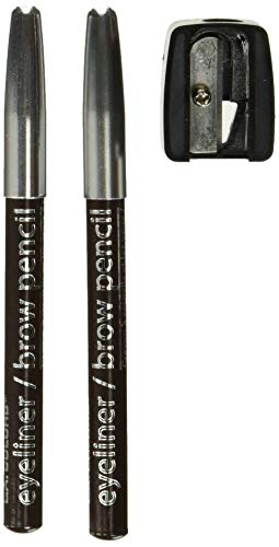 L.A. Colors 2-Piece Eyeliner/Brow Pencil with Sharpener, Dark Brown