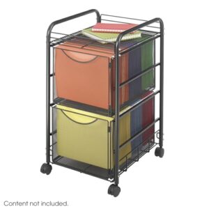 Safco Onyx Rolling File Cart with 2 File Drawers, Fits Letter-Size Hanging Folders, Durable Steel Construction