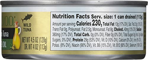 StarKist E.V.O.O. Solid Yellowfin/light Tuna in Extra Virgin Olive Oil - 4.5 oz Can (Pack of 12)(Packaging may vary)