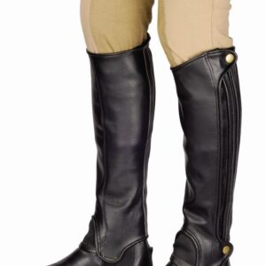 TuffRider Grippy Grain Half Chaps Large Black