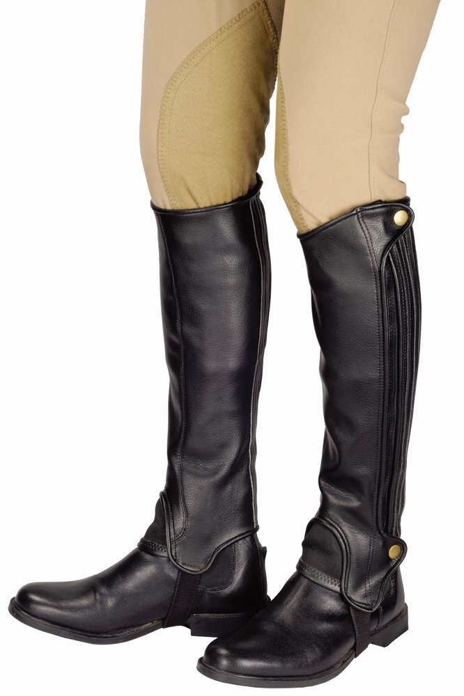 TuffRider Grippy Grain Half Chaps Large Black