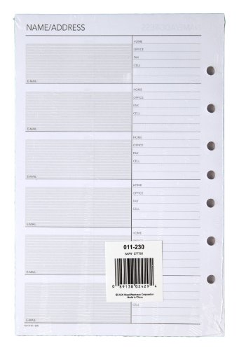 AT-A-GLANCE Day Runner Telephone and Address Pages, Refill, Loose-Leaf, Undated, for Planner, 5-1/2" x 8-1/2", Size 4, 32 Sheets/Pack (011-230)