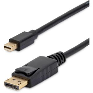 startech.com 3 ft mini displayport to displayport 1.2 adapter cable m/m - displayport 4k with hbr2 support - 3 feet mini dp to dp cable (mdp2dpmm3),black