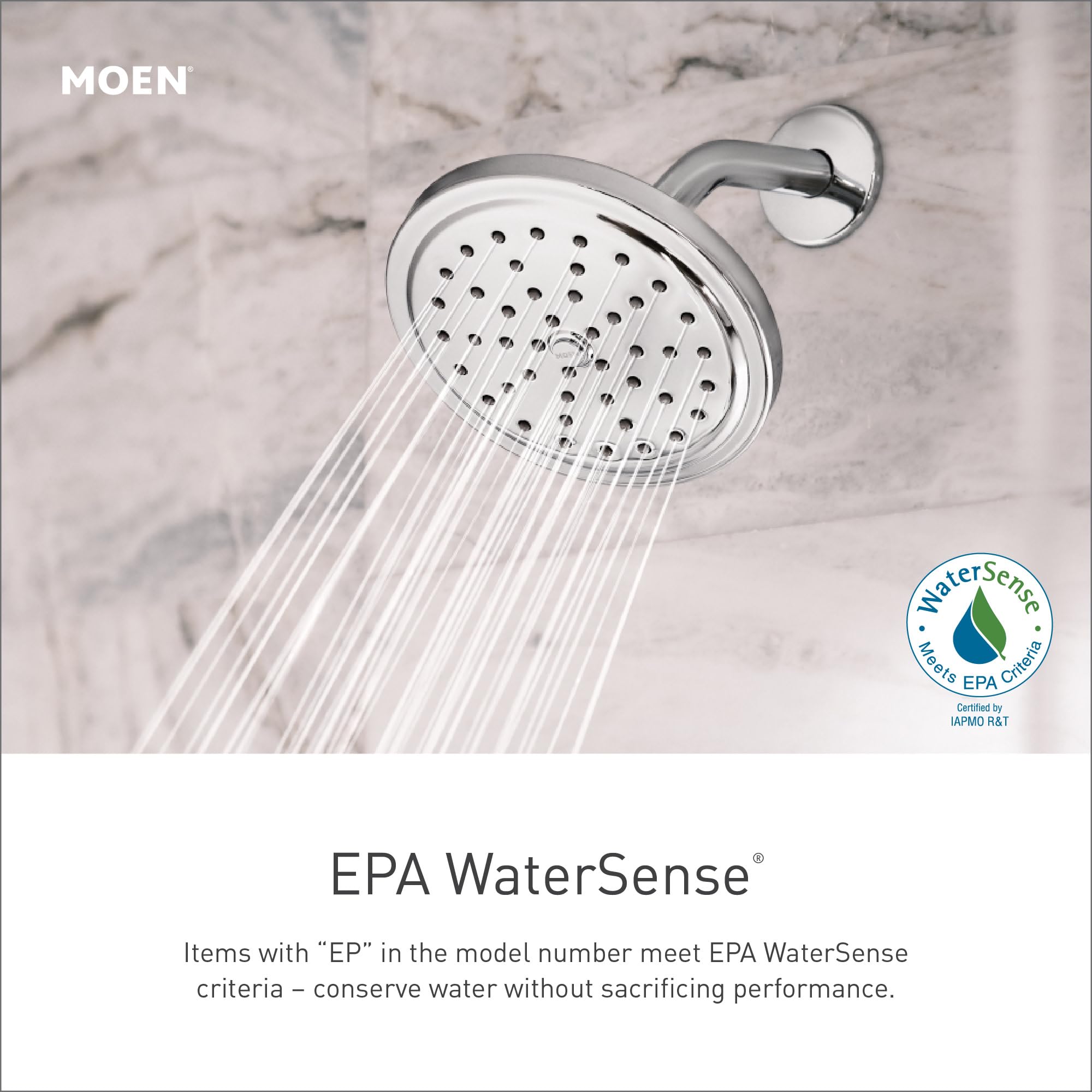 Moen Chrome One-Function Eco-Performance Shower Head, 6303EP , 1.75 GPM