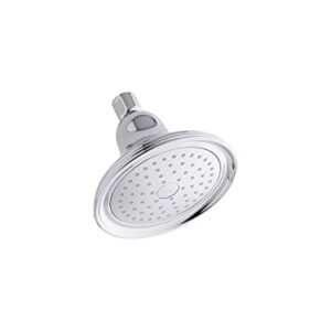 KOHLER 10391-AK-CP Devonshire Single-Function Showerhead, Single Spray Setting, 5-15/16" Sprayface, 2.5 GPM, Polished Chrome