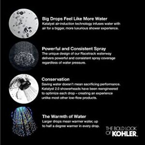 KOHLER 10391-AK-CP Devonshire Single-Function Showerhead, Single Spray Setting, 5-15/16" Sprayface, 2.5 GPM, Polished Chrome