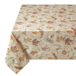 Benson Mills Autumn Jacquard Printed Fabric Tablecloth for Fall, Harvest, and Thanksgiving Table Cloth (Natures Leaves, 60" x 84" Rectangular)