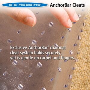 ES Robbins EverLife Anchor Bar Lipped Vinyl Chair Mat for High Pile Carpet, 36 by 48-Inch, Clear
