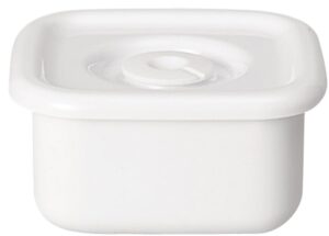 noda horo wsm-s enameled storage container, square, for s size, white series, with airtight lid, made in japan