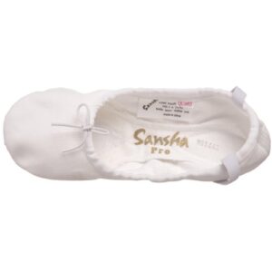 Sansha unisex-adult Pro 1 Canvas Ballet Slipper,White,15 M (13 M US Women's/11 M US Men's)