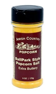 amish country popcorn | ballpark buttersalt popcorn salt - 6 oz bottle | old fashioned, non-gmo and gluten free (6 oz bottle)