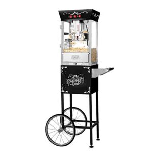 great northern popcorn company black matinee movie 8 oz. ounce bar style antique popcorn machine, w/ cart
