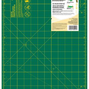 OLFA 12" x 18" Self Healing Rotary Cutting Mat (RM-CG) - Double Sided 12x18 Inch Cutting Mat with Grid for Quilting, Sewing, Fabric, & Crafts, Designed for Use with Rotary Cutters (Green)