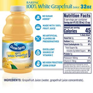 Ocean Spray White Grapefruit Mixer Bottle, 32 Fl Oz (Pack of 12)