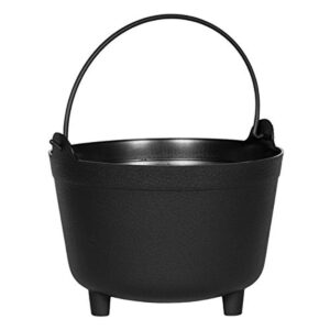 antique kettle planter, black, 15-inch