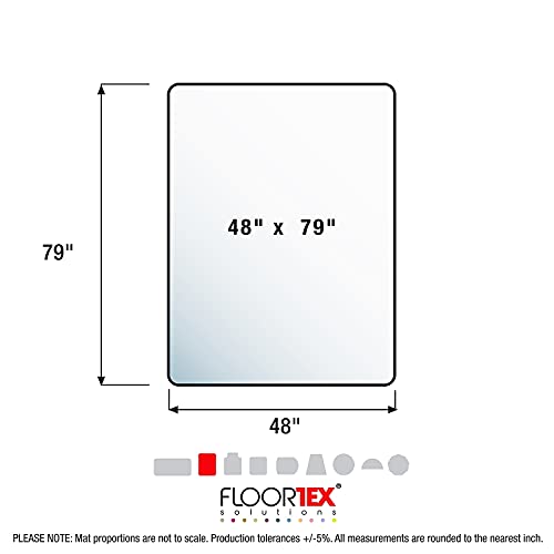 Cleartex Floortex Advantagemat 48-inch x 79-inch Rectangular Chair Mat for Carpets up to 1/4-inch , Vinyl (1120025EV)