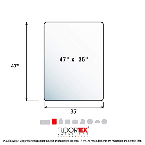 Floortex EC118927ER Cleartex Ultimat Chair Mat for High Pile Carpets, 35 x 47, Clear