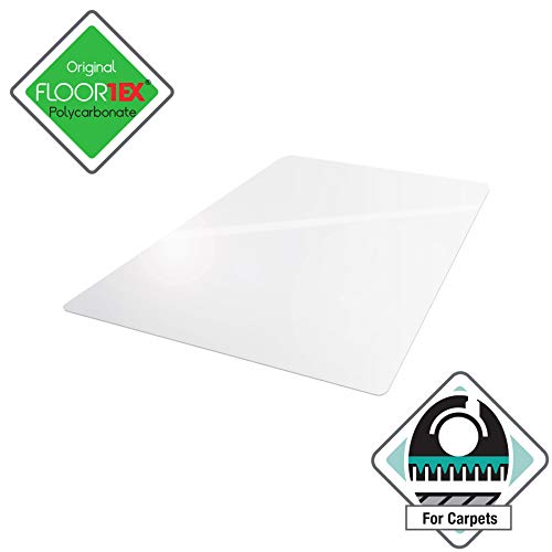 Floortex EC118927ER Cleartex Ultimat Chair Mat for High Pile Carpets, 35 x 47, Clear