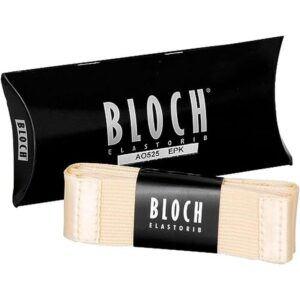 bloch dance elastorib ballet/pointe shoe pre-cut ribbon with elastic european pink, one size