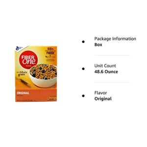 Fiber One Cereal, Bran, Original, 16.2 oz, (pack of 3)