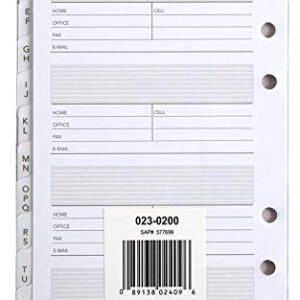 Day Runner Undated Planner Telephone and Address A–Z Tabs, 3.75 x 6.75 Inches (023-0200)