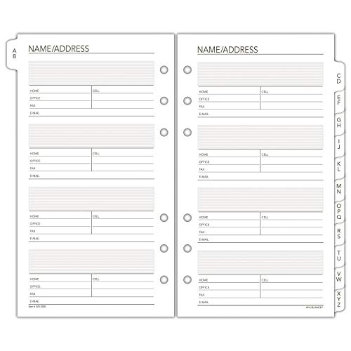 Day Runner Undated Planner Telephone and Address A–Z Tabs, 3.75 x 6.75 Inches (023-0200)