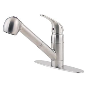 pfister g13310ss pfirst series 1-handle pull-out kitchen faucet in stainless steel, water-efficient model