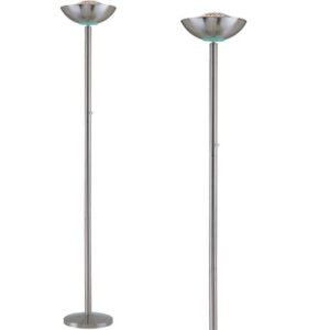 lite source ls-80910ps floor lamp with polished steel metal shades, 72" x 13" x 13", steel finish