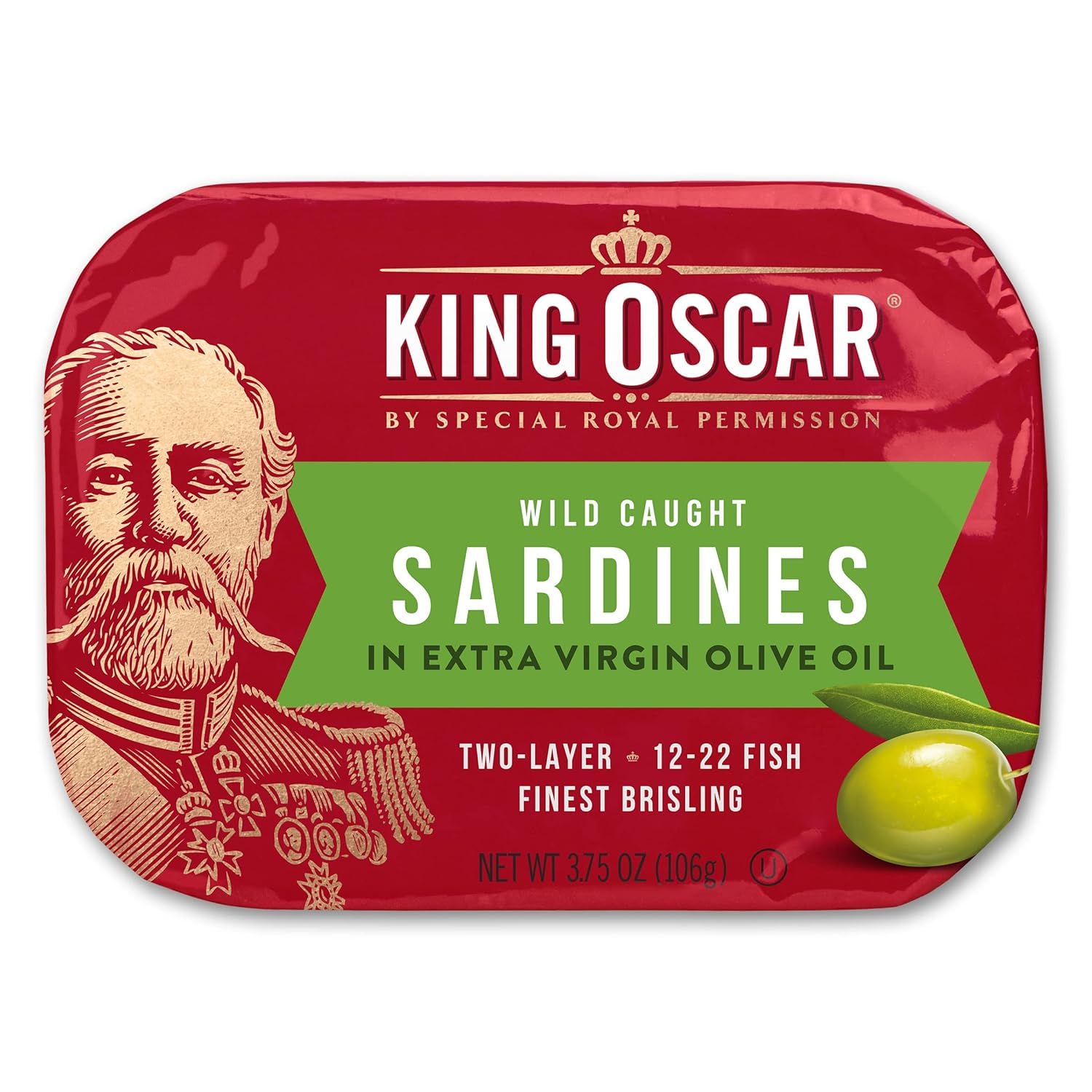 King Oscar Brisling Sardines in Extra Virgin Olive Oil, 3.75-Ounce Cans (Pack of 4)