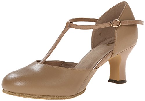 Bloch Women's Splitflex T-Strap Character Shoe, Tan, 7.5