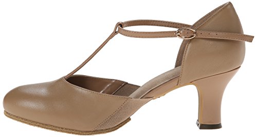 Bloch Women's Splitflex T-Strap Character Shoe, Tan, 7.5