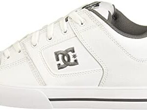 DC Men's Pure Casual Low Top Skate Shoe, White/Battleship/White, 8.5 D D US