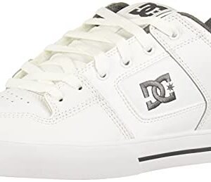 DC Men's Pure Casual Low Top Skate Shoe, White/Battleship/White, 8.5 D D US