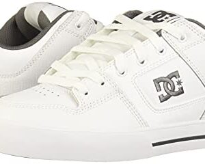 DC Men's Pure Casual Low Top Skate Shoe, White/Battleship/White, 8.5 D D US