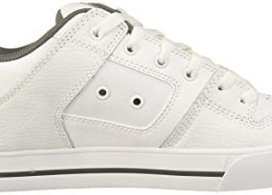 DC Men's Pure Casual Low Top Skate Shoe, White/Battleship/White, 8.5 D D US