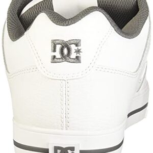 DC Men's Pure Casual Low Top Skate Shoe, White/Battleship/White, 8.5 D D US