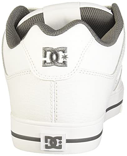 DC Men's Pure Casual Low Top Skate Shoe, White/Battleship/White, 8.5 D D US