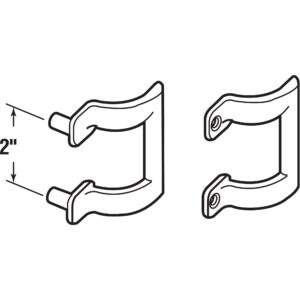 Slide-Co 193128 Shower Door Handle Set, 2 In. Mounting Hole Centers, Diecast Construction, Chrome-Plated (1 Set)