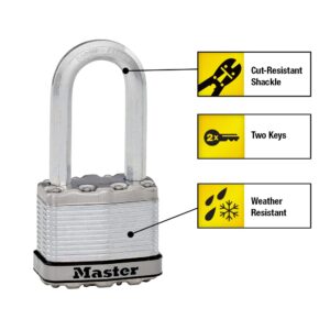 Master Lock M5XTLH Magnum Heavy Duty Outdoor Padlock with Key, 2 Pack Keyed-Alike