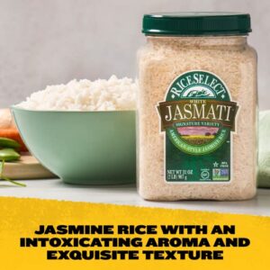 RiceSelect Jasmati Rice, Long-Grain Jasmine Rice, Premium Gluten Free Rice, Non-GMO, 32 Ounce Jar