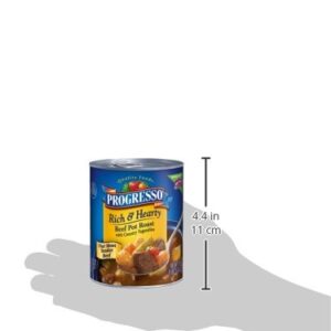 Progresso Beef Pot Roast with Country Vegetables Soup, Rich and Hearty Canned Soup, Gluten Free, 18.5 oz (Pack of 12)