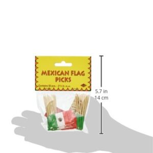 Beistle Mexican Flag Picks 2.5-Inch (50-Count), Green/Red/White, Pkg of 1