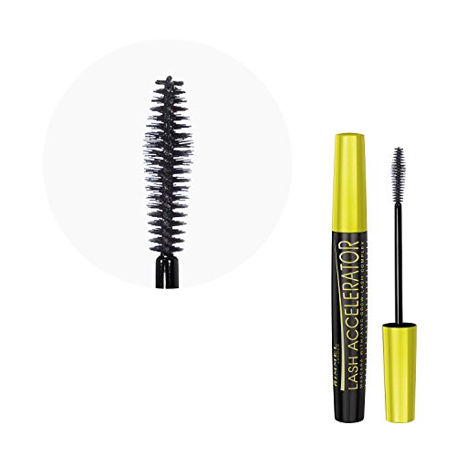 Rimmel London Lash Accelerator Mascara, Ultra-Lengthening, Grow-Lash Complex, Hybrid Bristle Brush, 003, Extreme Black, 0.23oz