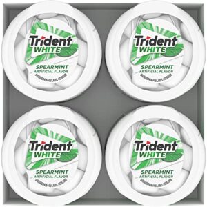 Trident White Spearmint Sugar Free Gum, 4 Bottles of 60 Pieces (240 Total Pieces)