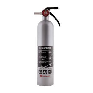 first alert dhome1 rechargeable standard home fire extinguisher, ul rated 1-a:10-b:c, pewter