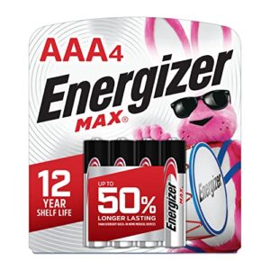 energizer aaa batteries, max triple a alkaline, 4 count
